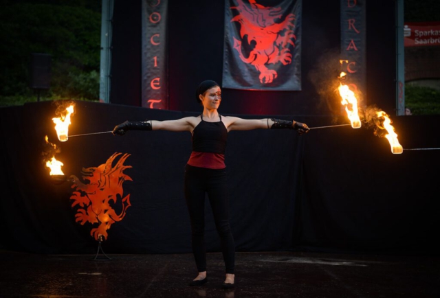 Feuershow Societas Draconis - Buergerparkfest Saarbrücken