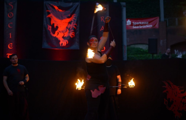 Feuershow Societas Draconis - Buergerparkfest Saarbrücken