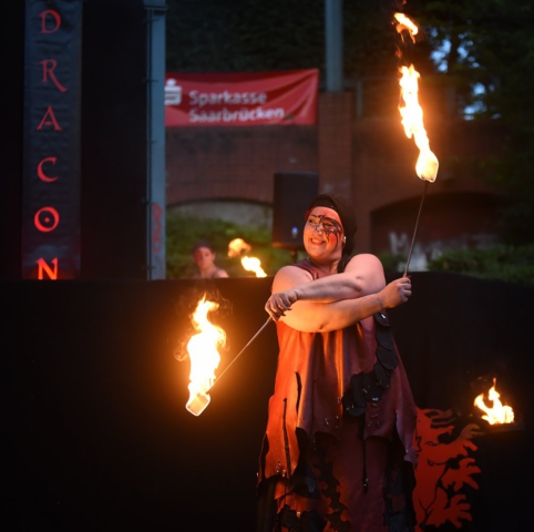 Feuershow Societas Draconis - Buergerparkfest Saarbrücken