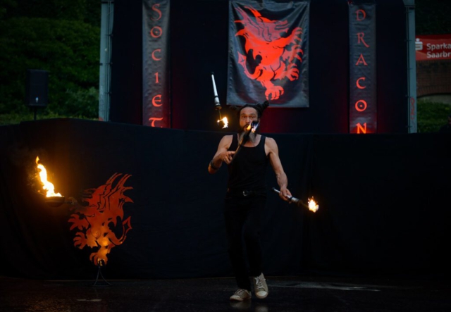 Feuershow Societas Draconis - Buergerparkfest Saarbrücken