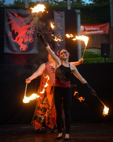 Feuershow Societas Draconis - Buergerparkfest Saarbrücken