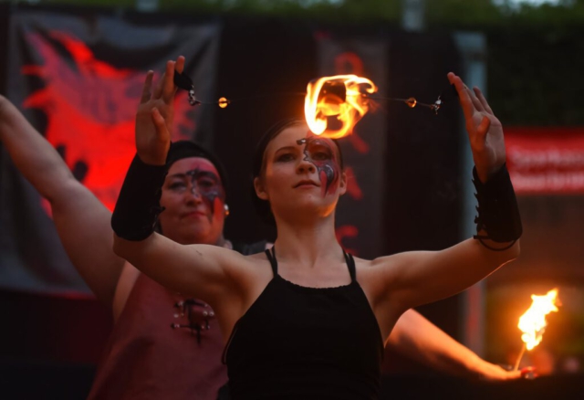 Feuershow Societas Draconis - Buergerparkfest Saarbrücken