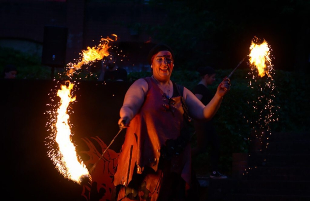 Feuershow Societas Draconis - Buergerparkfest Saarbrücken