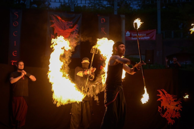 Feuershow Societas Draconis - Buergerparkfest Saarbrücken