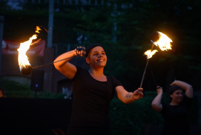 Feuershow Societas Draconis - Buergerparkfest Saarbrücken