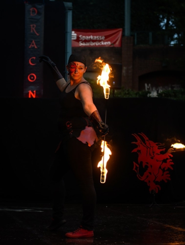 Feuershow Societas Draconis - Buergerparkfest Saarbrücken