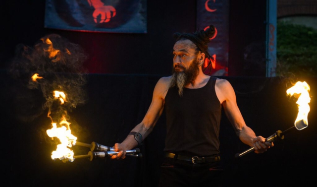 Feuershow Societas Draconis - Buergerparkfest Saarbrücken