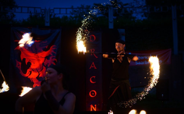 Feuershow Societas Draconis - Buergerparkfest Saarbrücken