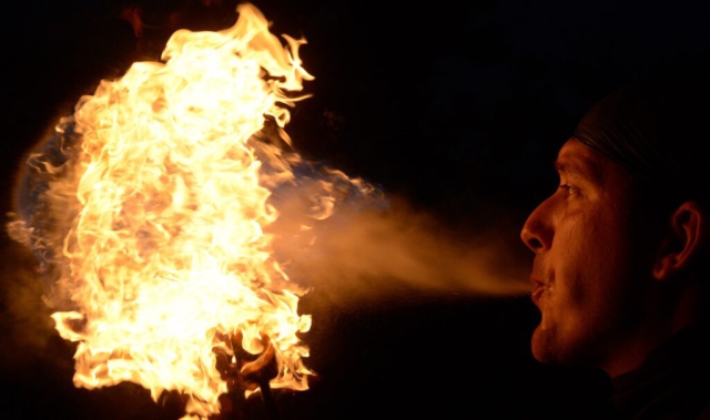 Feuershow Societas Draconis - Buergerparkfest Saarbrücken