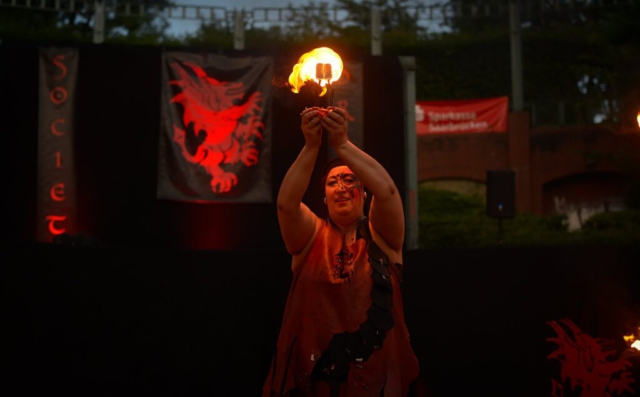 Feuershow Societas Draconis - Buergerparkfest Saarbrücken