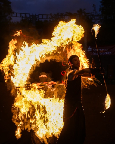 Feuershow Societas Draconis - Buergerparkfest Saarbrücken