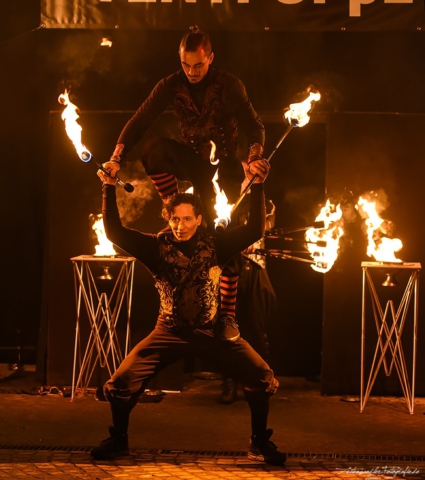 Eventpuppets Feuershow - Weihnachtsmarkt St. Wendel - Zeitenwandler-Fotografie Saarbrücken