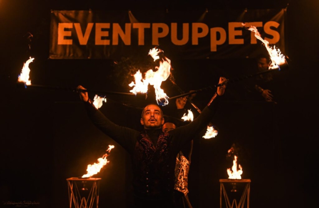 Eventpuppets Feuershow - Weihnachtsmarkt St. Wendel - Zeitenwandler-Fotografie Saarbrücken